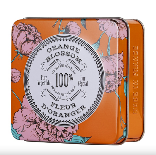 La Chatelaine Triple Milled Travel Soap in Tin 100g - Orange Blossom